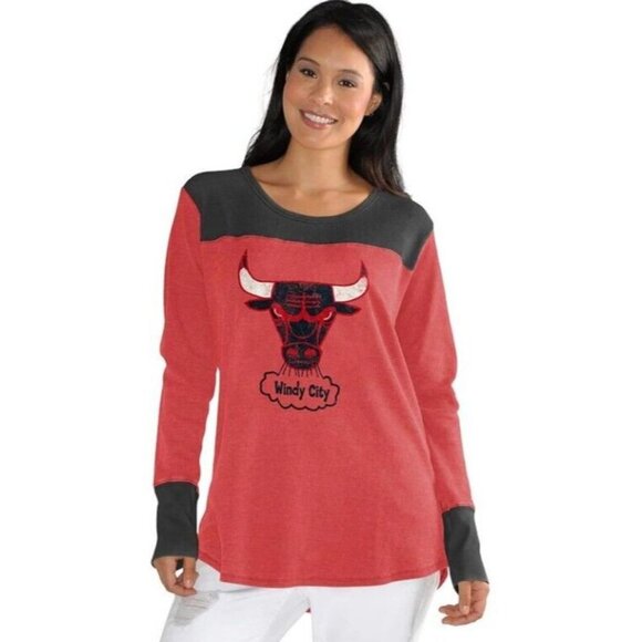 NBA Chicago Bulls Womens Size M Blindside Thermal Long Sleeve Top Touch Red - Picture 2 of 6